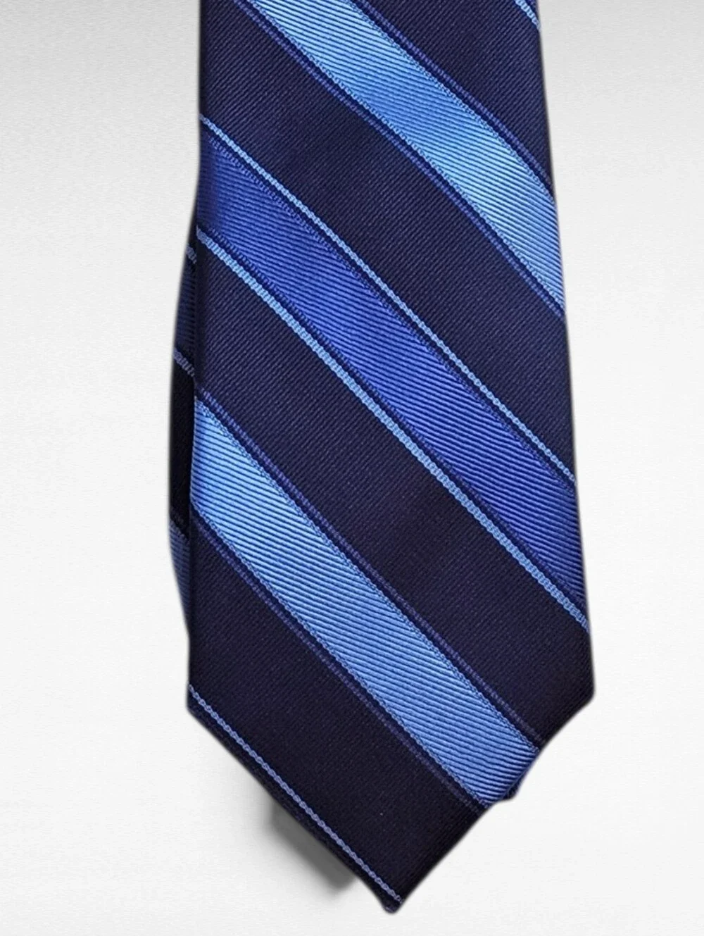 JF J. Ferrar Necktie with Tie Clip Narrow Blue and Black